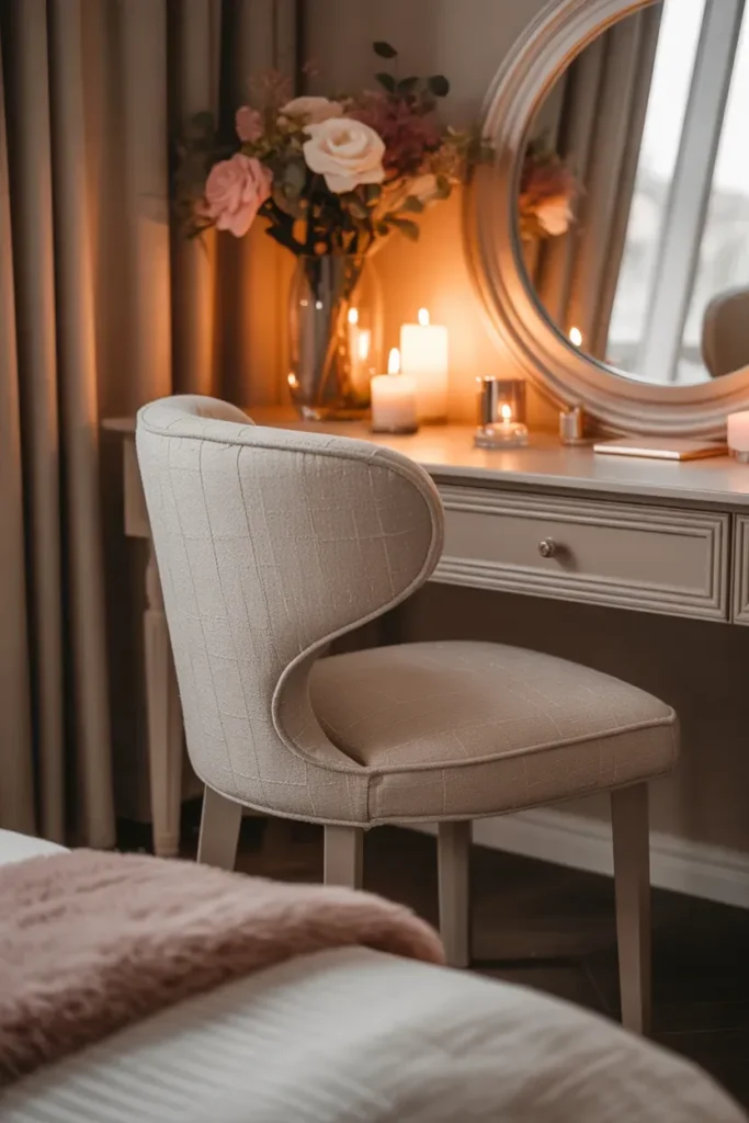 Soft Fabric Vanity Chair