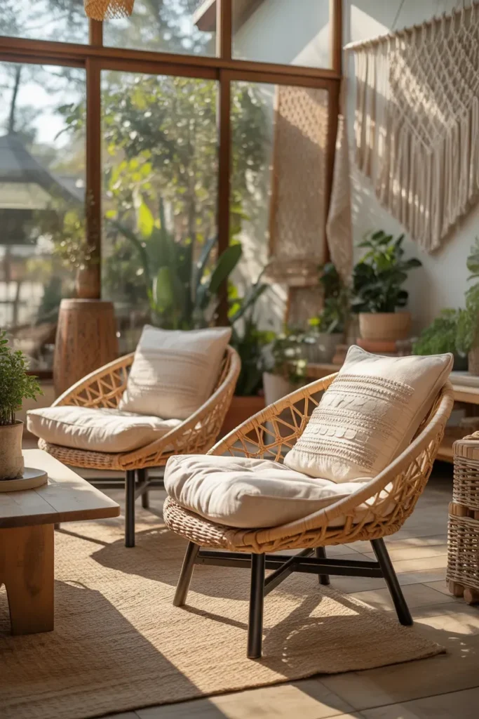 Woven Rattan Loungers